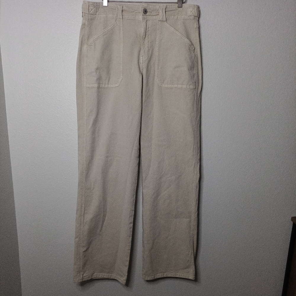 AE Stovepipe Wide Legs Tan Casual Pants Preppy Normcore Y2k Long/ Tall Length - Picture 10 of 11